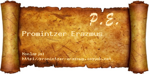 Promintzer Erazmus névjegykártya